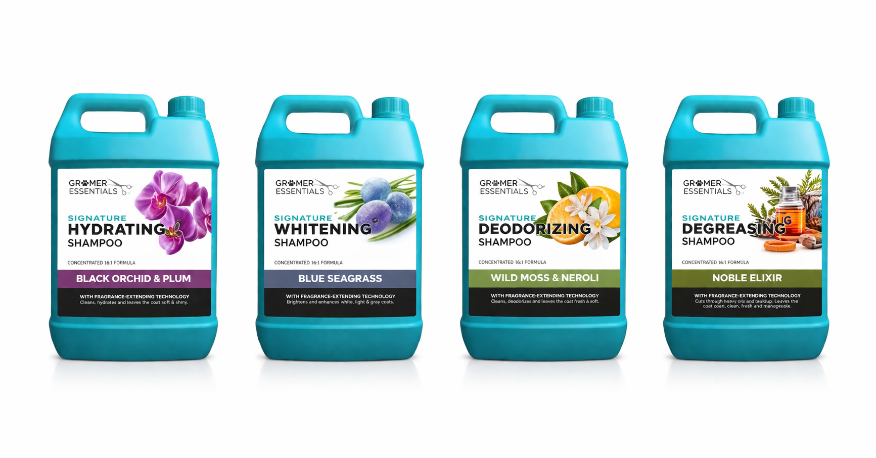 Groomer Essentials shampoos and conditioners